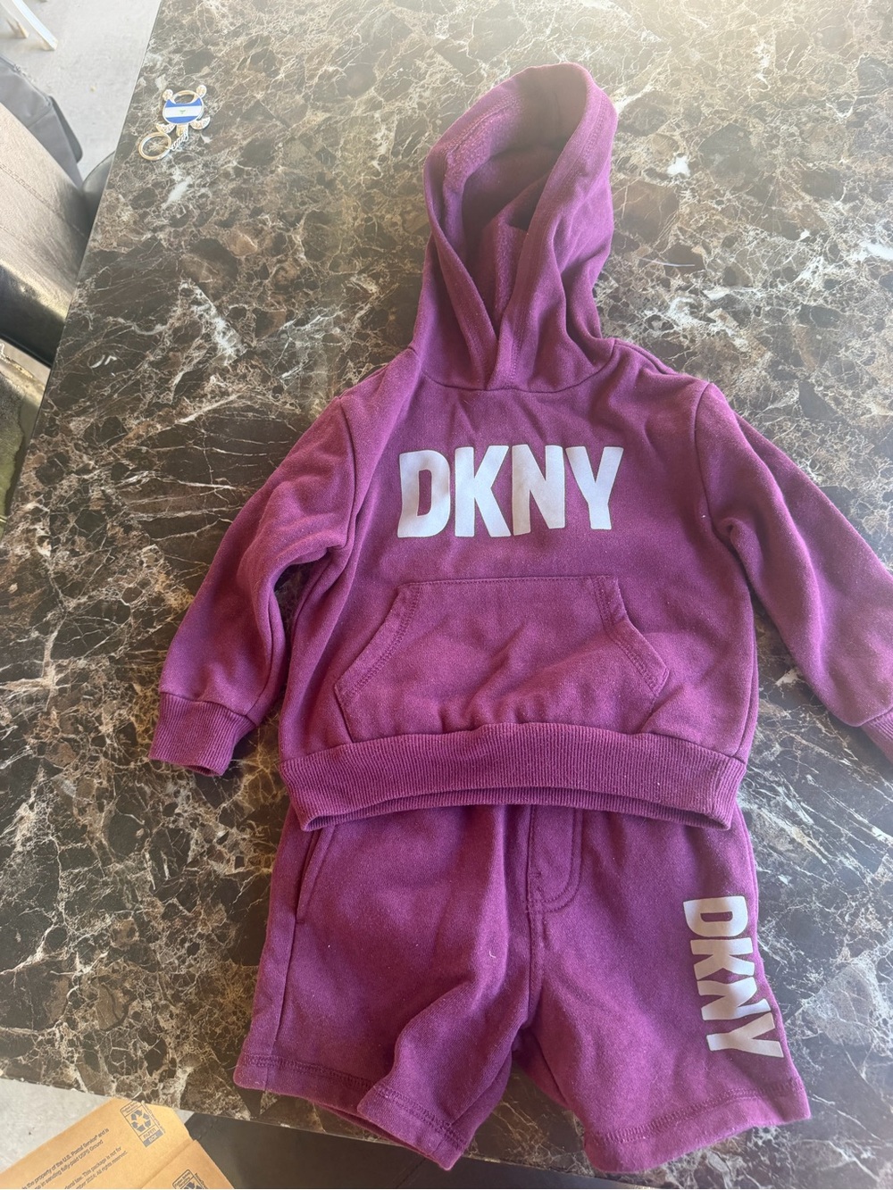 DKNY Kids Plum Purple Hoodie & Shorts Matching Set